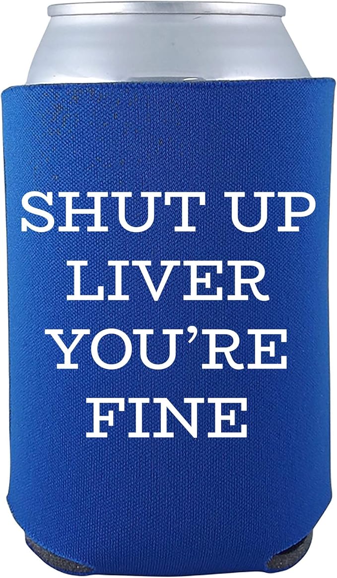 shut up liver - 有趣的罐装冷却器套 - os - 皇家蓝